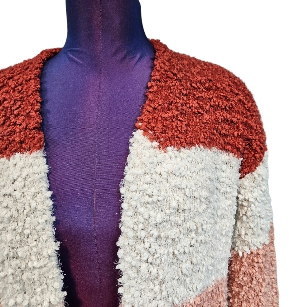 Hippie Rose Colorblock Popcorn Knit Cardigan Sweater Size Medium Women's J33 - Picture 2 of 9
